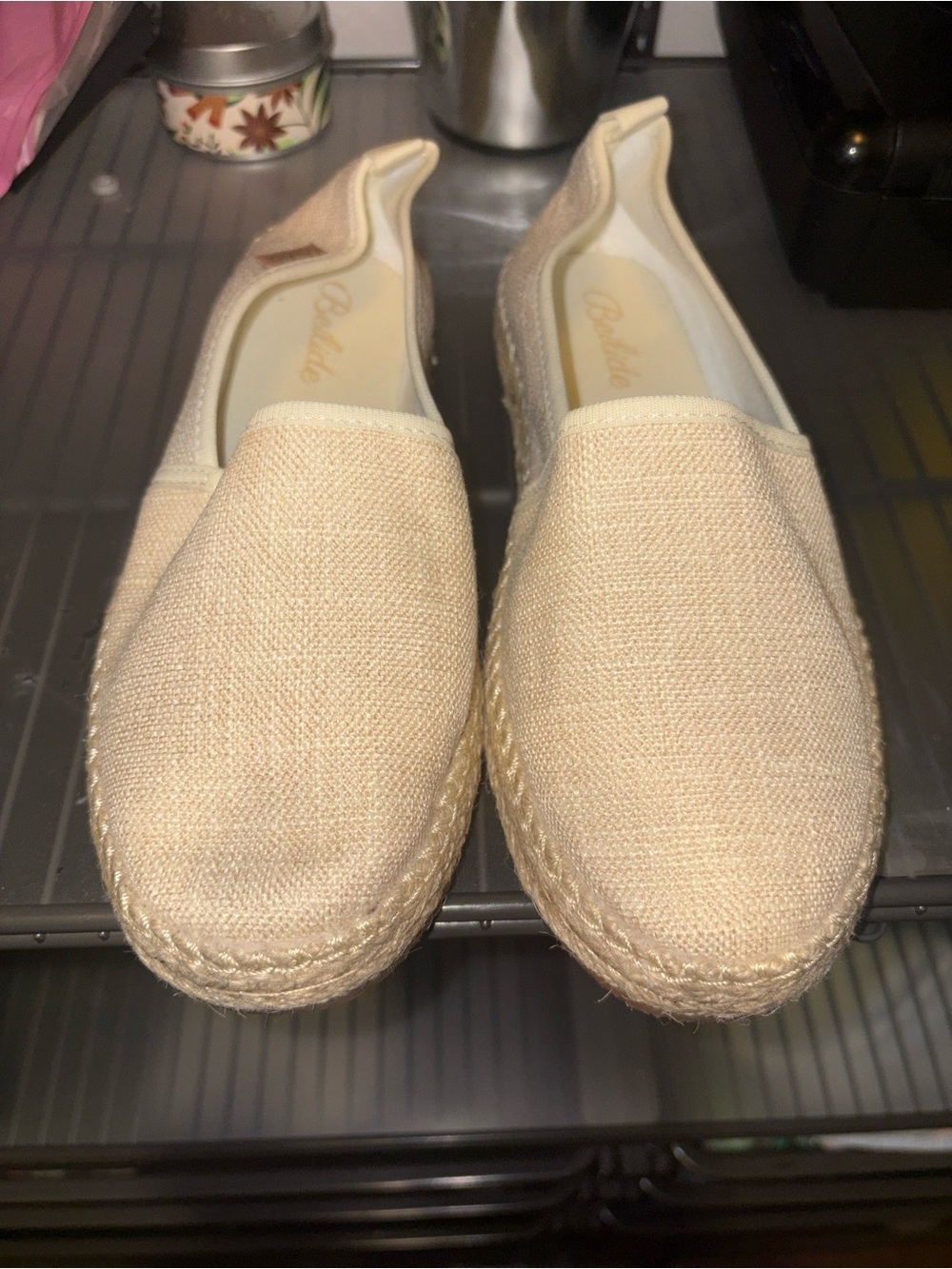 Breckelles Cream Espadrille Slip-On Flats
